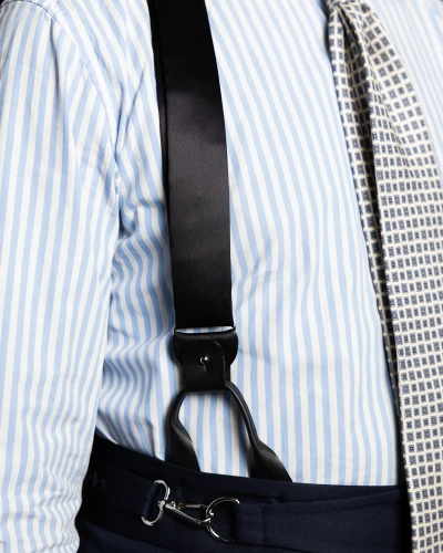 Szelki jedwabne czarne gładkie