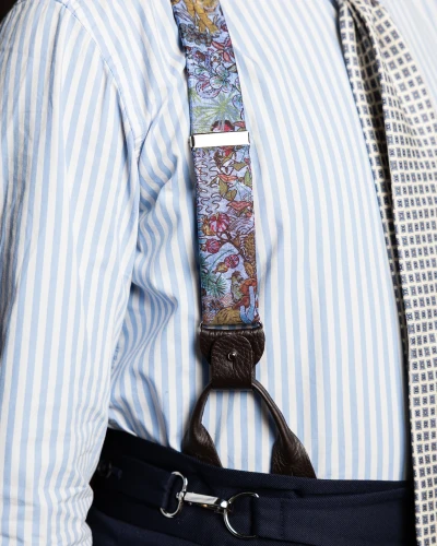 Szelki jedwabne błękitne dżungla