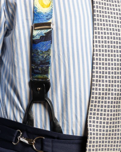Szelki jedwabne z dziełem sztuki "Gwieździsta noc" – Vincent van Gogh